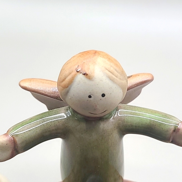 Three Angels Candleholder with Pray for Peace Around the Bottom - Picture 7 of 9